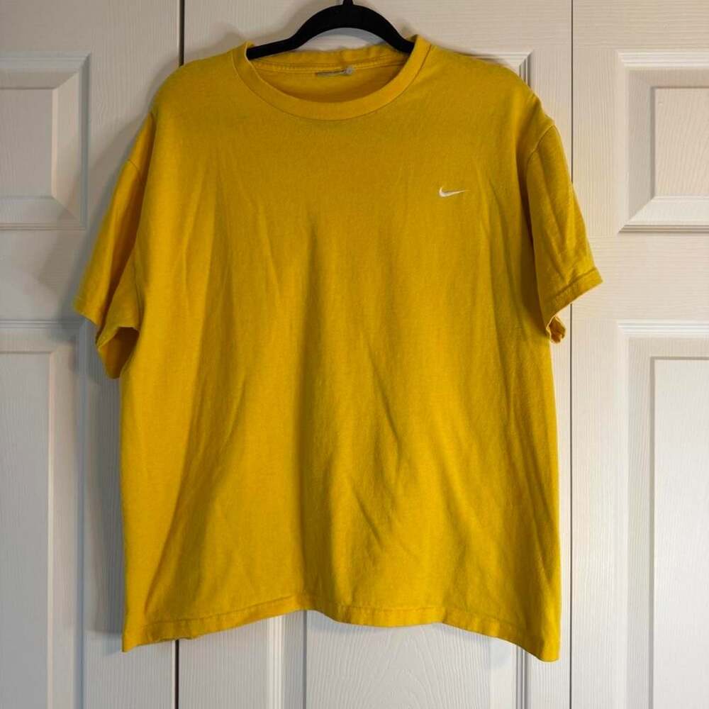 Nike Vintage Embroidered Swoosh T-Shirt Mustard Yellow